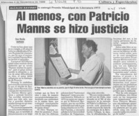 Al menos, con Patricio Manns se hizo justicia  [artículo] César Morales.