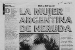 La mujer argentina de Neruda  [artículo] Susana Pereyra.