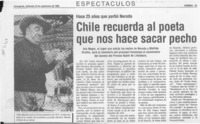 Chile recuerda al poeta que nos hace sacar pecho