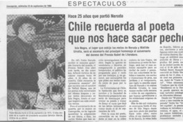 Chile recuerda al poeta que nos hace sacar pecho