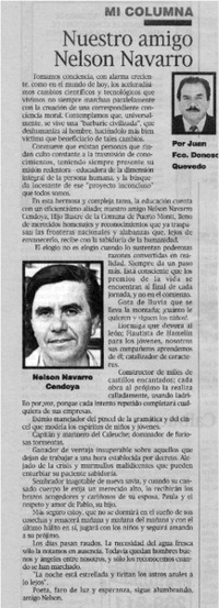 Nuestro amigo Nelson Navarro