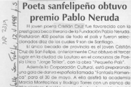 Poeta sanfelipeño obtuvo premio Pablo Neruda