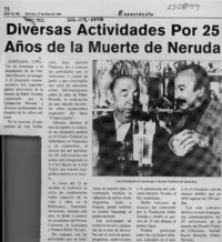 Diversas actividades por 25 años de la muerte de Neruda