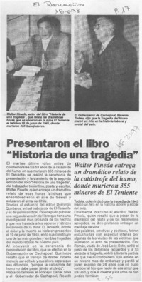 Presentaron el libro "Historia de una tragedia"  [artículo].