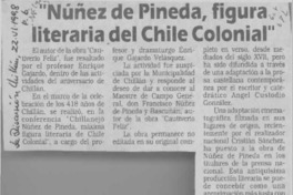 "Núñez de Pineda, figura literaria del Chile colomial"