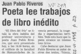Poeta lee trabajos de libro inédito  [artículo].