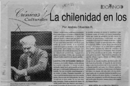 La chilenidad en los personajes de Manuel Rojas  [artículo] Andrés Cifuentes R.