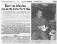 Escritor talquino presenta su tercer libro  [artículo].