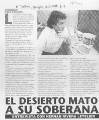 El desierto mató a a su soberana  [artículo] Silvia Hopenhayn.