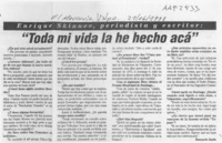 "Toda mi vida la he hecho acá"  [artículo] Bernardo Soria.