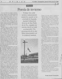 Poesá de invierno  [artículo] Sergio Ramón Fuentealba.