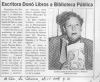 Escritora donó libros a Biblioteca Pública  [artículo].