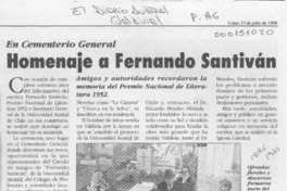 Homenaje a Fernando Santiván  [artículo].