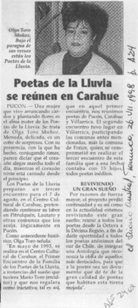 Poetas de la lluvia se reúnen en Carahue