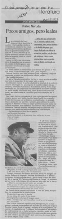 Pocos amigos, pero leales