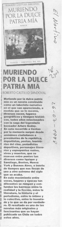 Muriendo por la dulce patria mía  [artículo].