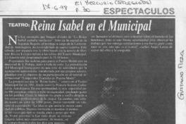 Reina Isabel en el Municipal  [artículo].