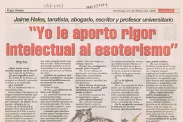 "Yo le aporto rigor intelectual al esoteristmo"