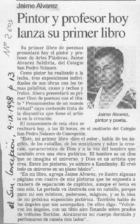 Pintor y profesor hoy lanza su primer libro  [artículo].