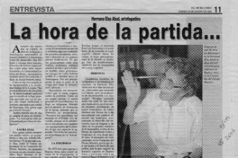 La hora de la partida --  [artículo].