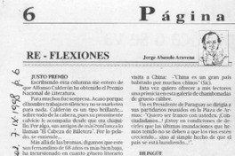 Justo premio  [artículo] Jorge Abasolo Aravena.