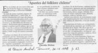 "Apuntes del folklore chileno"  [artículo] Claudio Núñez.