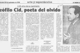 Teófilo Cid, poeta del olvido  [artículo].