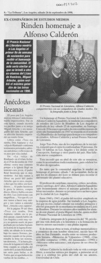 Rinden homenaje a Alfonso Calderón