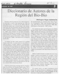 Diccionario de autores de la región del Bío-Bío  [artículo] Wellington Rojas Valdebenito.