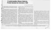 El sanfernandino Alfonso Calderón, Premio Nacional de Literatura 1998  [artículo] José Arraño Acevedo.