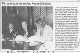 Filmarán cuento de Ana María Güiraldes  [artículo].