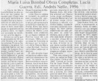 María Luisa Bombal, obras completas