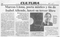 Marcos Llona, poeta místico y tío de Isabel Allende, lanzó su tercer libro  [artículo].