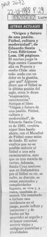 Letras actuales  [artículo].