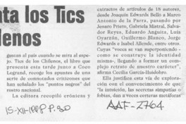 Libro retrata los tics de los chilenos  [artículo].