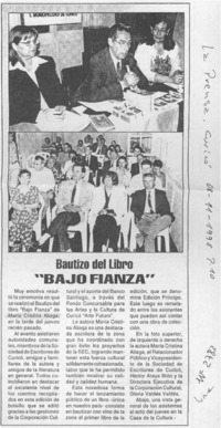 Bautizo del libro "Bajo fianza"  [artículo].