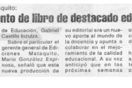 Lanzamiento de libro de destacado educador  [artículo].