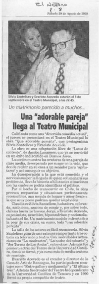 Una "Adorable pareja" llega al Teatro Municipal