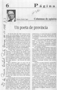 Un poeta de provincia  [artículo] Marino Muñoz Lagos.