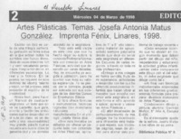 Artes plásticas, temas  [artículo].