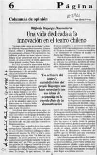Una vida dedicada a la innovación en el teatro chileno  [artículo] Silvia Vives.