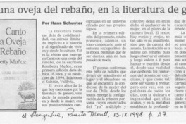 Canto de una oveja del rebaño, en la literatura de género  [artículo] Hans Schuster.