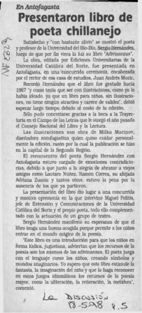 Presentaron libro de poeta chillanejo  [artículo].