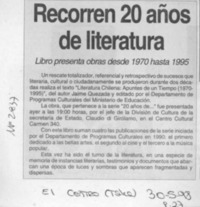Recorren 20 años de literatura  [artículo].