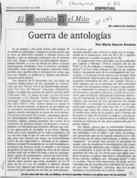 Guerra de antologías  [artículo] Mario García Alvarez.