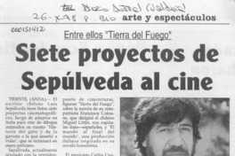 Siete proyectos de Sepúlveda al cine  [artículo].
