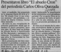 Presentaron libro "El abuelo Cron" del periodista Carlos Oliva Quezada  [artículo].
