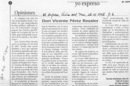 Don Vicente Pérez Rosales  [artículo] Hernán Maturana Alarcón.