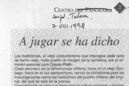 A jugar se ha dicho  [artículo].