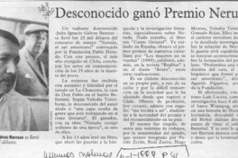 Desconocido ganó premio Neruda